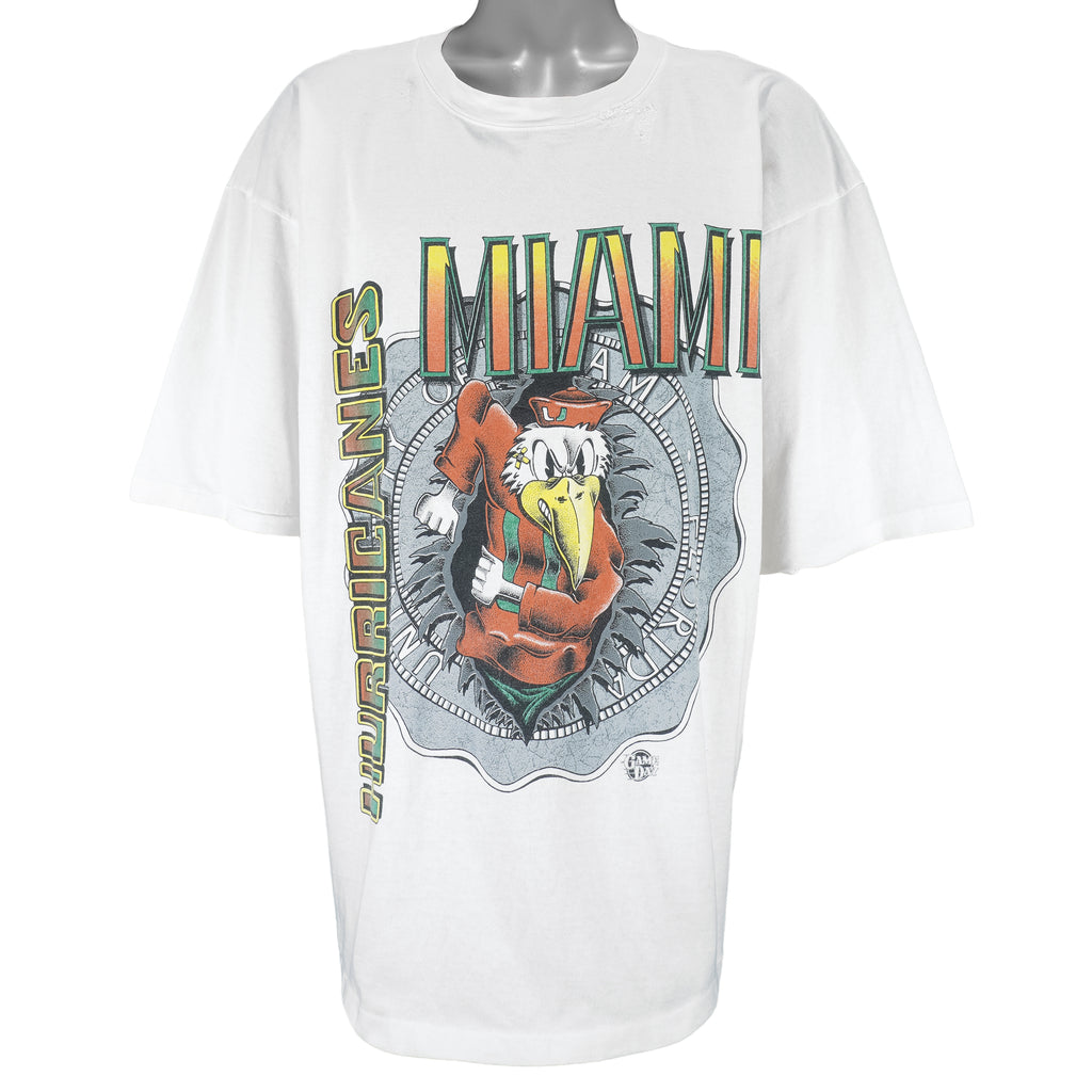 NCAA (Game Day) - Miami Hurricanes T-Shirt 1990s X-Large Vintage Retro Football College 