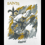 NFL - Castrol New Orleans Saints Paint Style T-Shirt 1996 Large Vintage retro Football