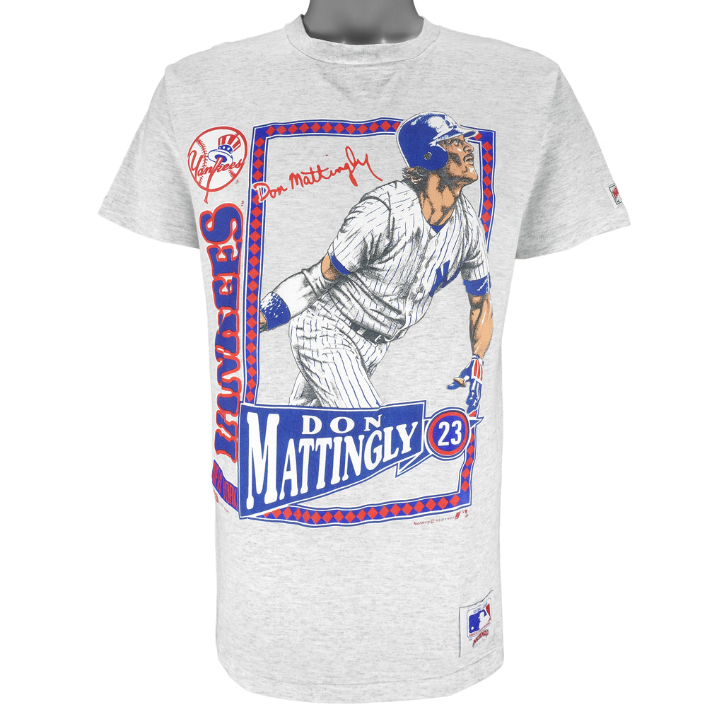 MLB (Nutmeg) - New York Yankees Don Mattingly MVP T-Shirt 1990 Large Vintage Retro Baseball