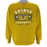 NFL (Logo 7) - New Orleans Saints Crew Neck Sweatshirt 1990s Large Vintage Retro Football