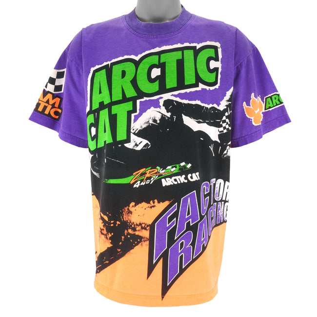 Vintage Arctic Cat ZR Factory Racing All Over Print T Shirt 1990s Medium