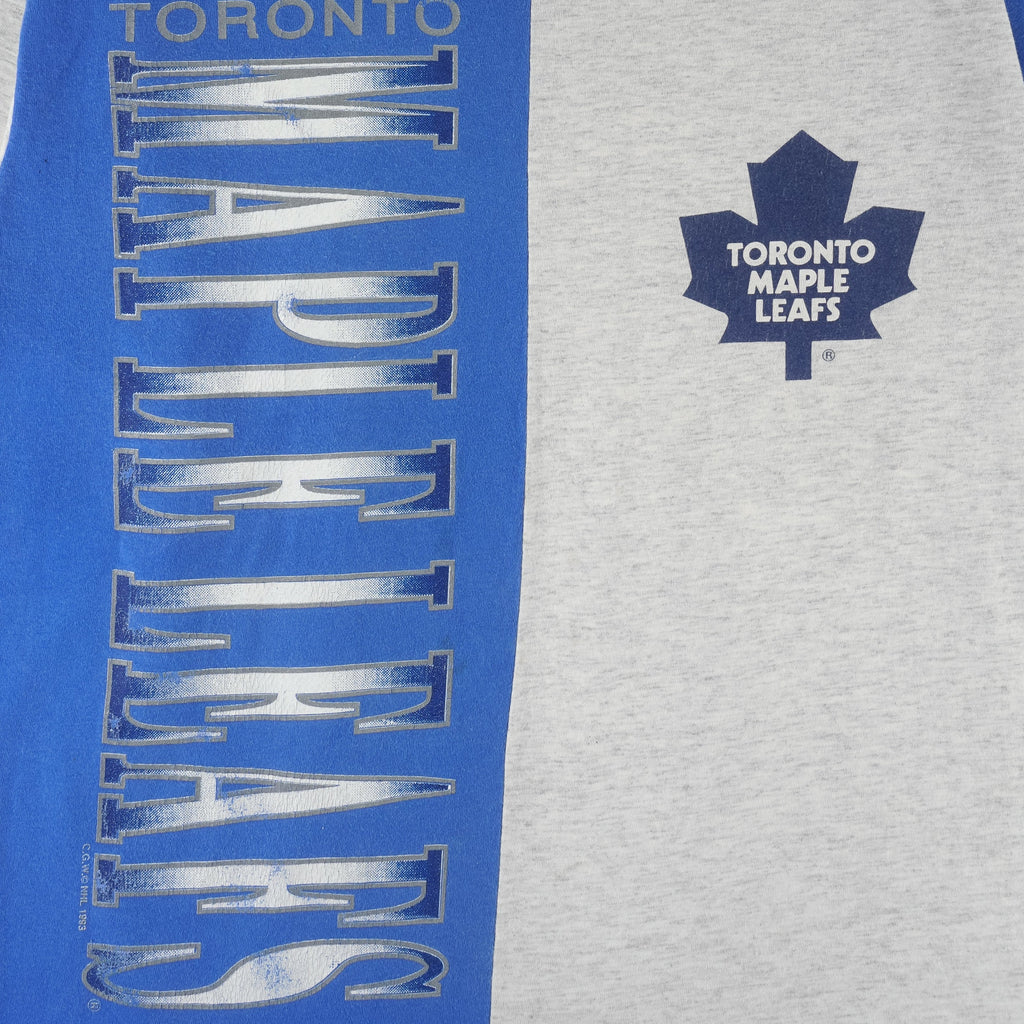 NHL (Waves) - Toronto Maple Leafs Two-Tone T-Shirt 1993 Medium Vintage Retro Hockey