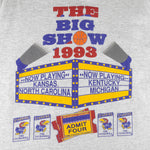 NCAA (TSI) - Kansas Admit Four Basketball The Big Show T-Shirt 1993 X-Large Vintage Retro Basketball College