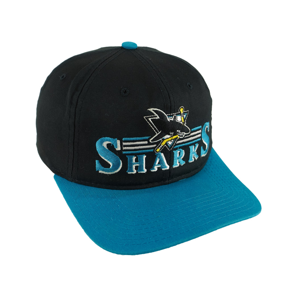 Starter - San Jose Sharks Embroidered Snapback Hat 1990s OSFA Vintage Retro Hockey