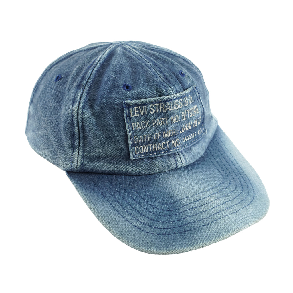 Levi's - Blue Denim Spell-Out Strapback Hat Vintage Retro