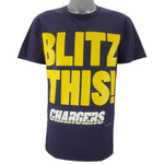 NFL (Nutmeg) - San Diego Chargers Blitz This Big Print T-Shirt 1995 Medium