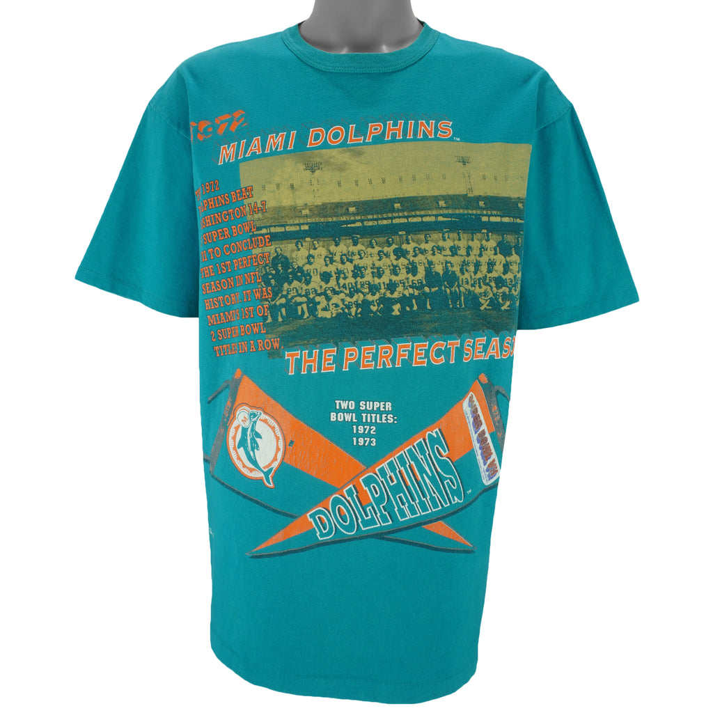 NFL (Team Rated) - Miami Dolphins Spell-Out T-Shirt 1994 Large vintage retro football