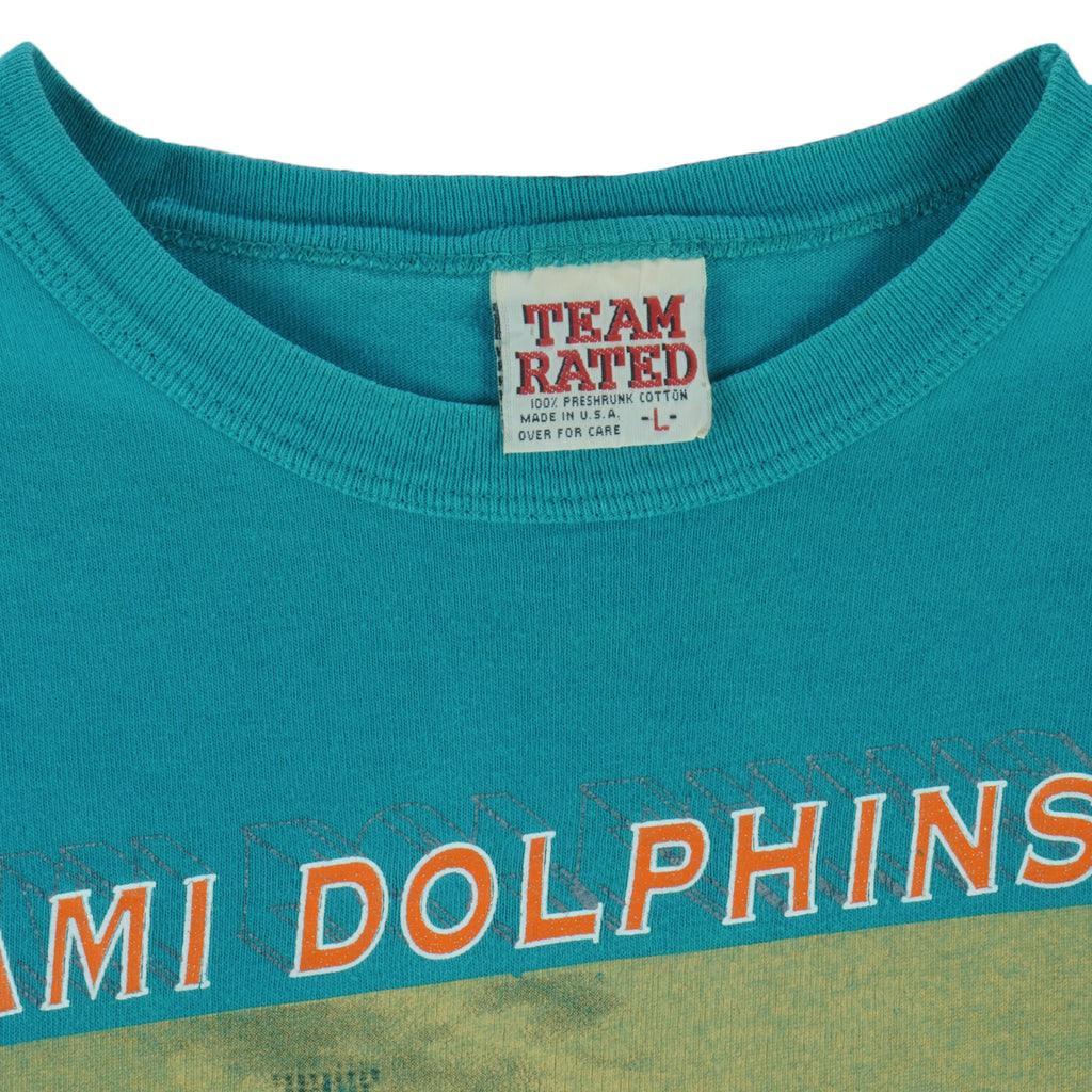 NFL (Team Rated) - Miami Dolphins Spell-Out T-Shirt 1994 Large vintage retro football