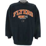 NHL (CCM) - Philadelphia Flyers Big Logo Crew Neck Sweatshirt 2000s Large