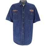 Harley Davidson - Motorcycles Button-Up Denim Shirt 2000s X-Large vintage retro