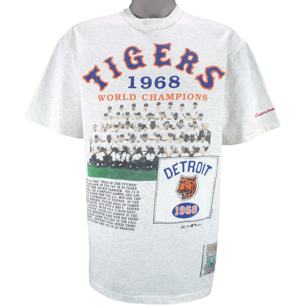 MLB (Long Gone) - Detroit Tigers World Series Champs In 1968 T-Shirt 1993 Large vintage retro baseball