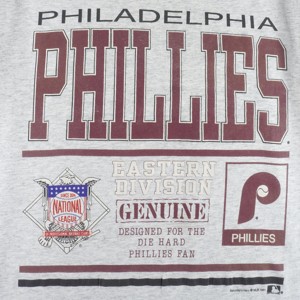 MLB (Hero) - Philadelphia Phillies T-Shirt 1991 Large vintage retro baseball