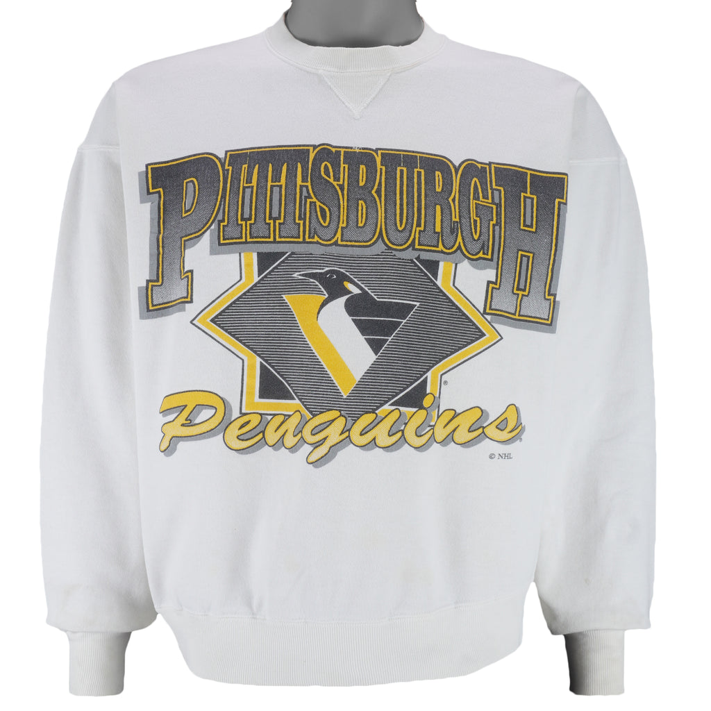 NHL (True Fan) - Pittsburgh Penguins Crew Neck Sweatshirt 1990s Large vintage retro hockey