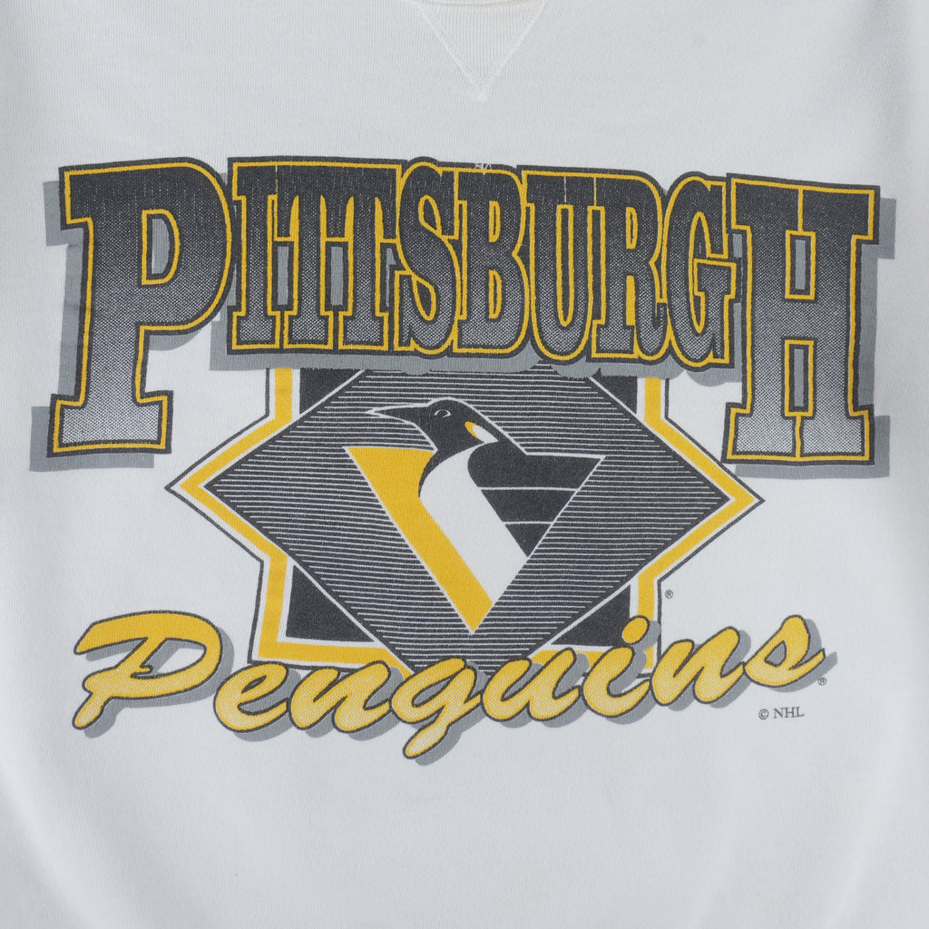 NHL (True Fan) - Pittsburgh Penguins Crew Neck Sweatshirt 1990s Large vintage retro hockey