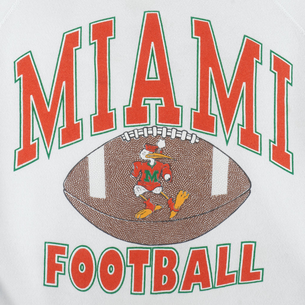 NCAA (Tultex) - Miami Hurricanes Crew Neck Sweatshirt 1990s Large Vintage retro college