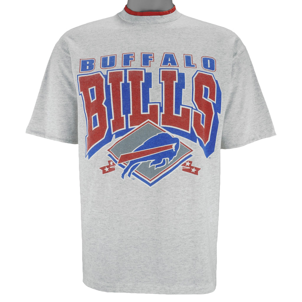 NFL (Trench) - Buffalo Bills Roll Up Sleeves Single Stitch T-Shirt 1990s Large vintage retro football