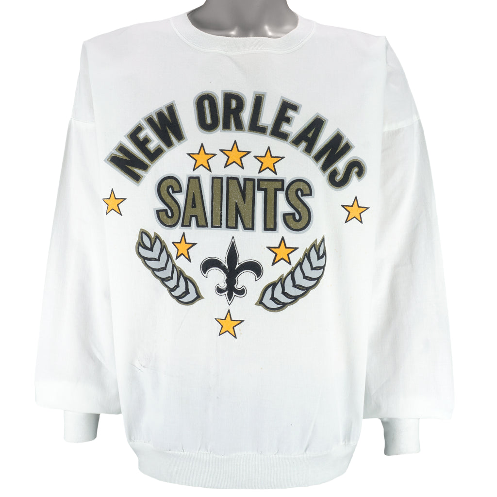 NFL (Logo 7) - New Orleans Saints Crew Neck Sweatshirt 1990s X-Large vintage retro football