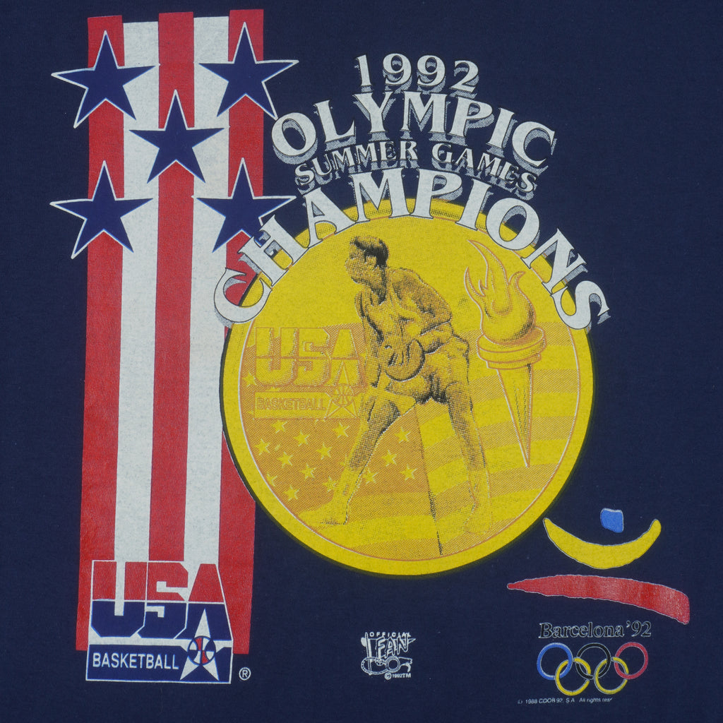 Vintage - USA Basketball Olympic Summer Games Champions T-Shirt 1992 X-Large vintage retro