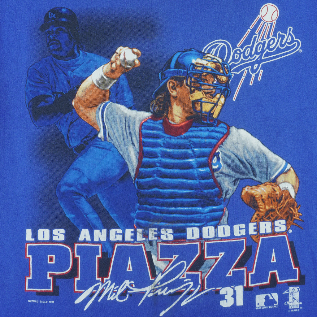 MLB (Lee) - Los Angeles Dodgers Piazza No. 31 MVP T-Shirt 1998 Large vintage retro baseball