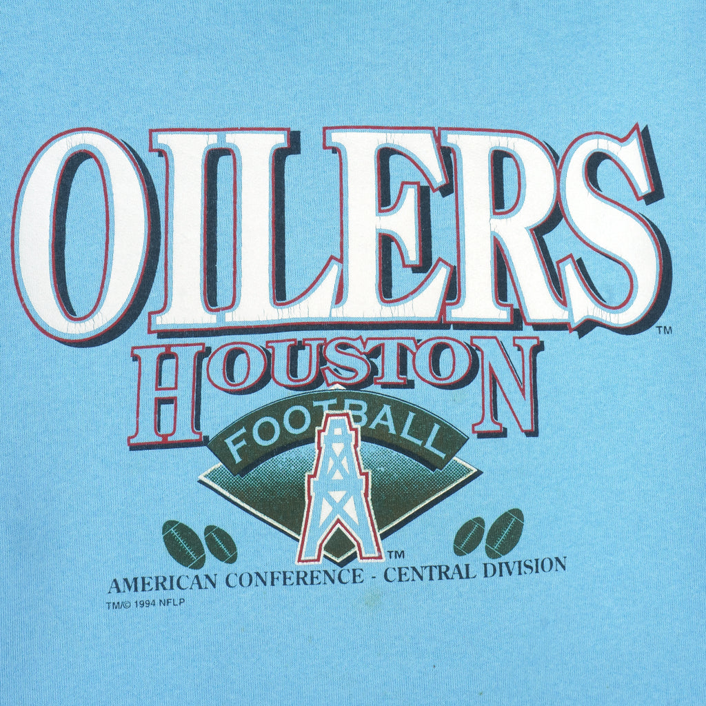 NFL (Trench) - Houston Oilers Crew Neck Sweatshirt 1990s Large