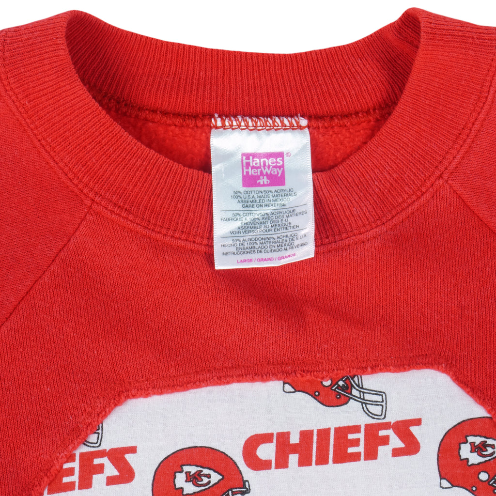 NFL (Hanes Her Way) - Kansas City Chiefs Crew Neck Sweatshirt 1990s Large