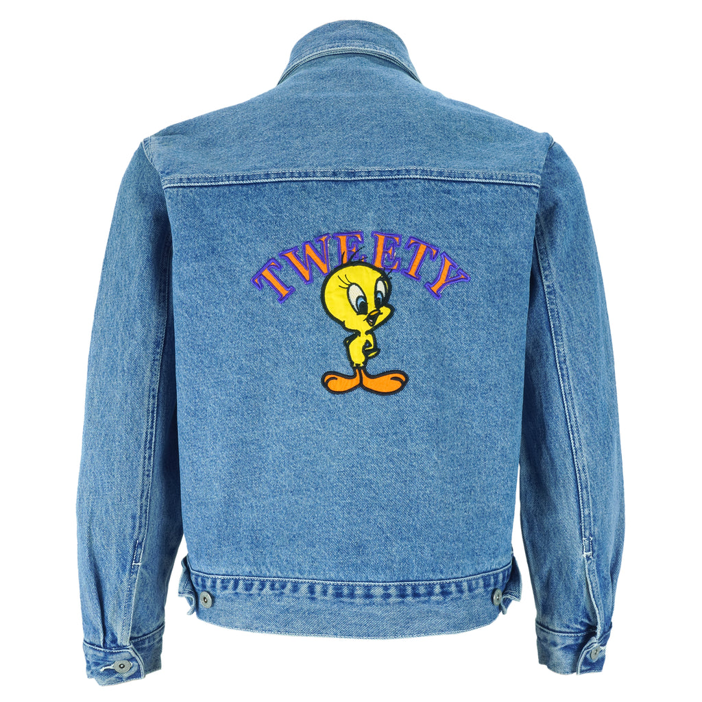 Looney Tunes - Tweety Embroidered Denim Jacket 1990s Medium vintage retro