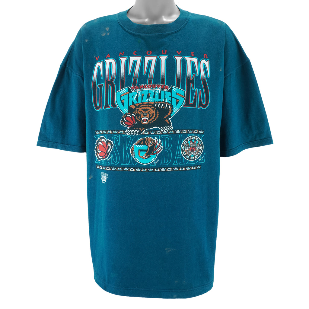 NBA (Waves) - Vancouver Grizzlies Spell-Out T-Shirt 1994 X-Large vintage retro basketball