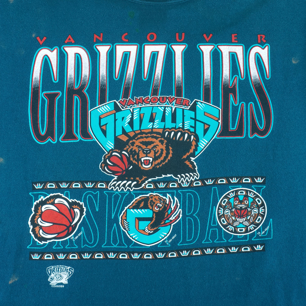 NBA (Waves) - Vancouver Grizzlies Spell-Out T-Shirt 1994 X-Large vintage retro basketball