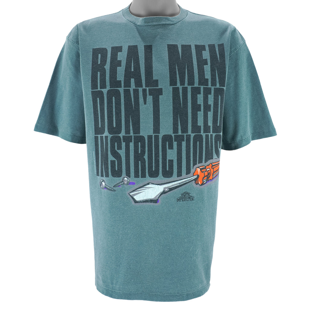 Vintage - Home Improvement Real Men Don't Need Instructions T-Shirt 1990s large vintage retro