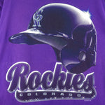 MLB (CSA) - Colorado Rockies Helmet Single Stitch T-Shirt 1998 X-Large