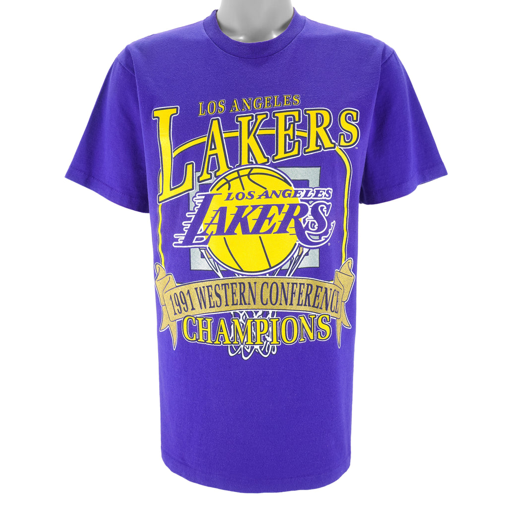 NBA (Nutmeg) - Los Angeles Lakers Western Champions T-Shirt 1991 Large