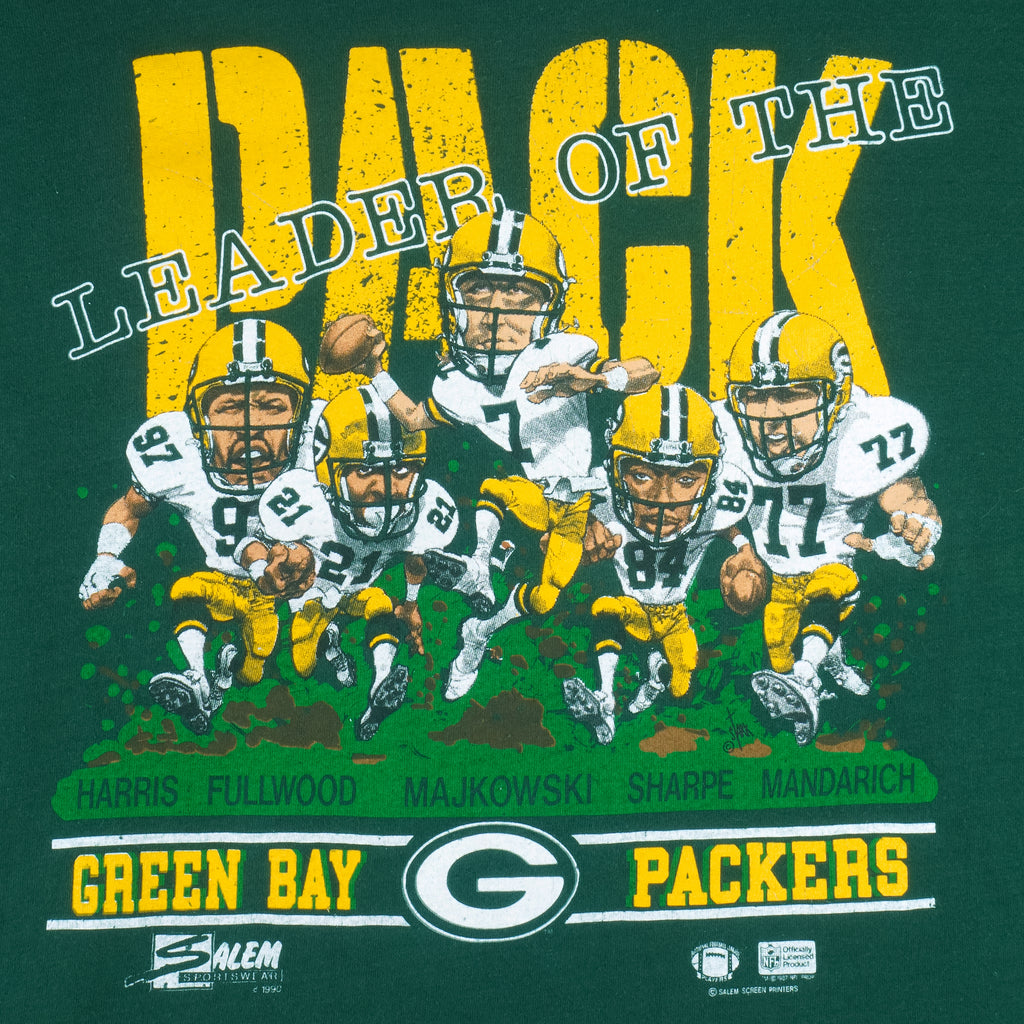 NFL (Salem) - Green Bay Packers Harris Fullwood Majkowski Sharpe Mandarich T-Shirt 1990s Large Vintage retro football