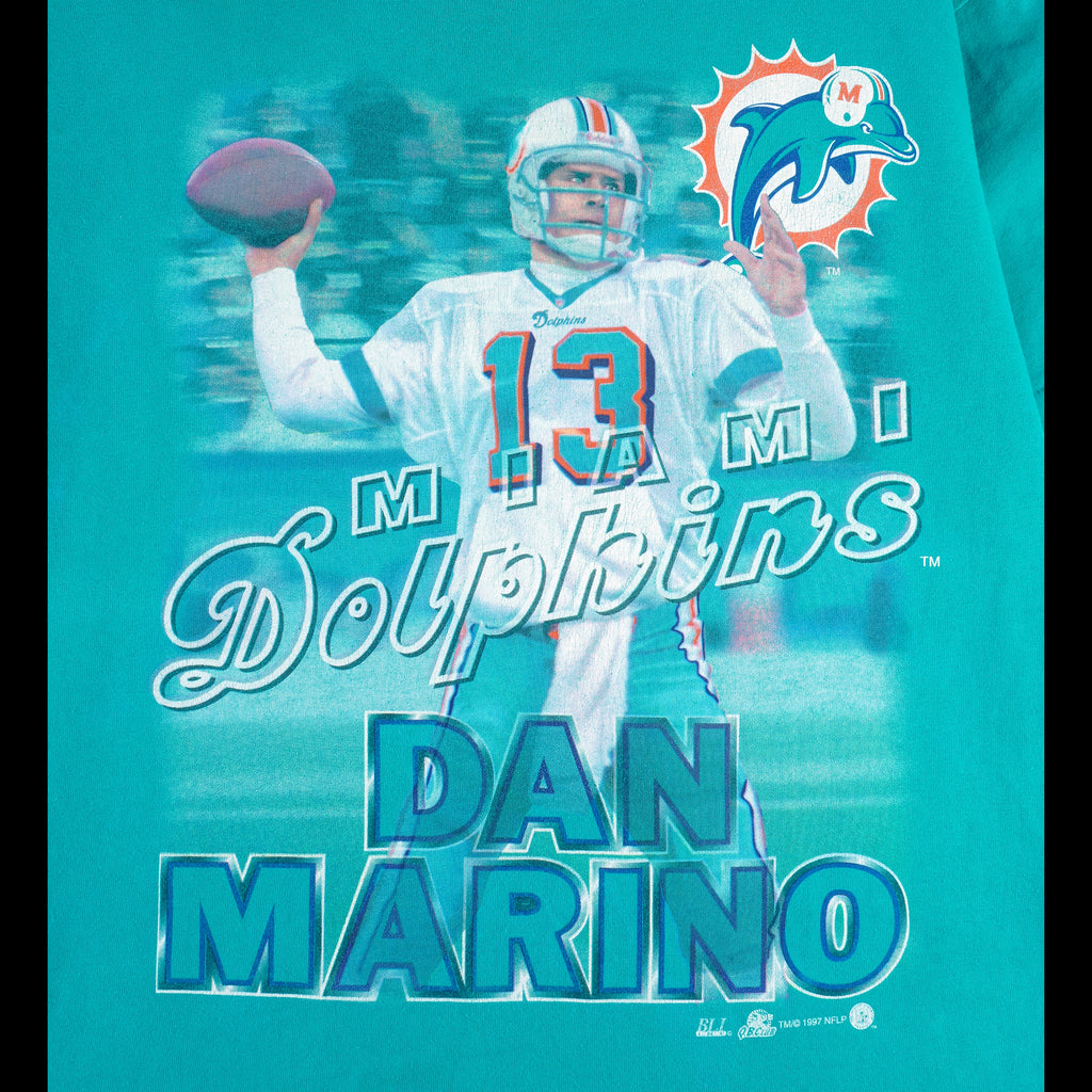 NFL - Miami Dolphins Dan Marino No. 13 QB MVP T-Shirt 1997 Large vintage retro football