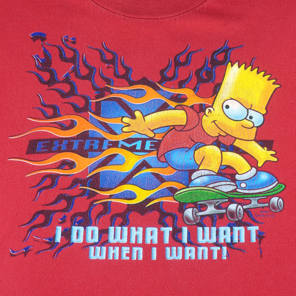 Vintage (the Simpsons) - Bart Simpson I Do What I Want T-Shirt 2000s Medium