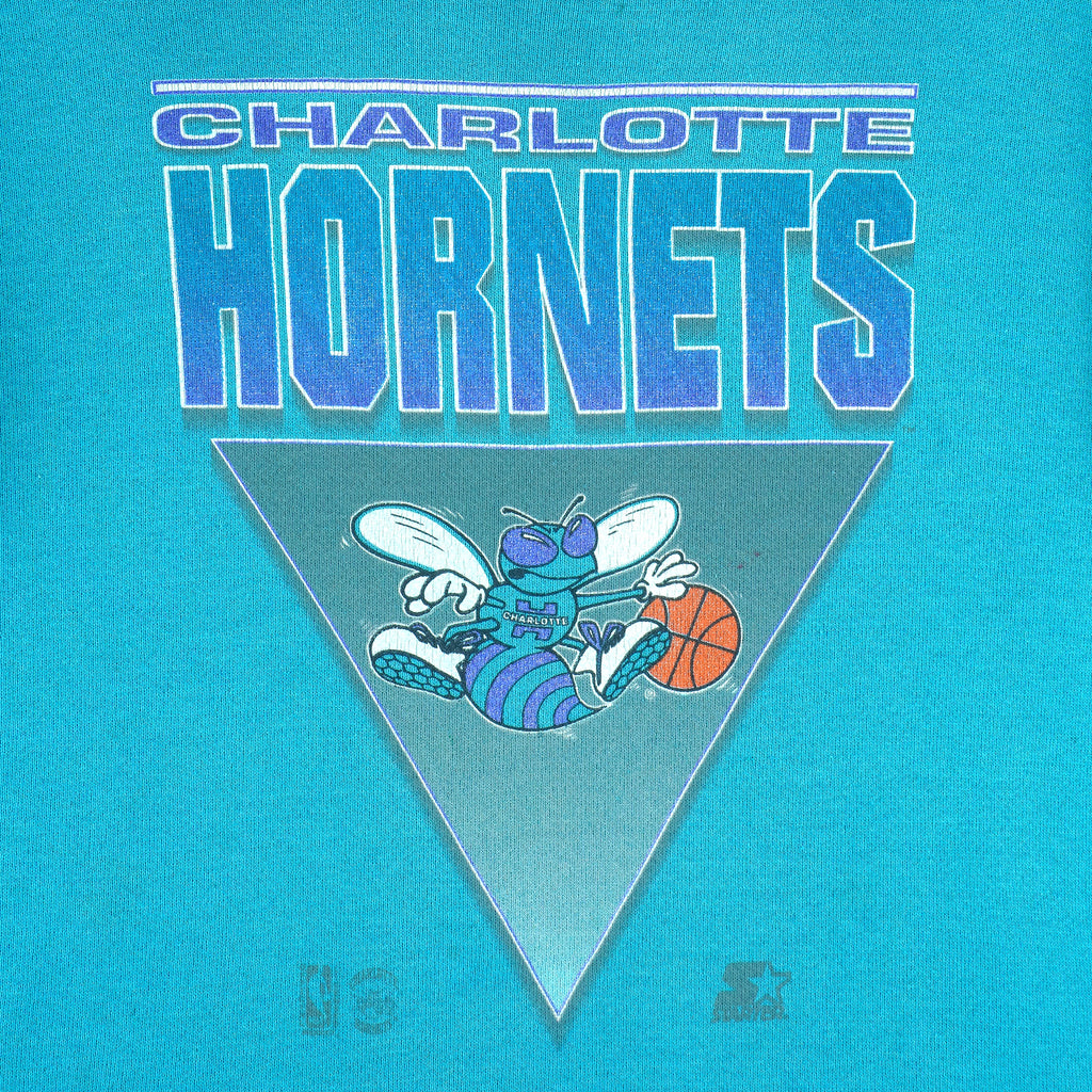 Starter - Charlotte Hornets Crew Neck Sweatshirt 1990s Small Youth Vintage retro basketball