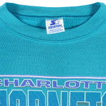 Starter - Charlotte Hornets Crew Neck Sweatshirt 1990s Small Youth Vintage retro basketball