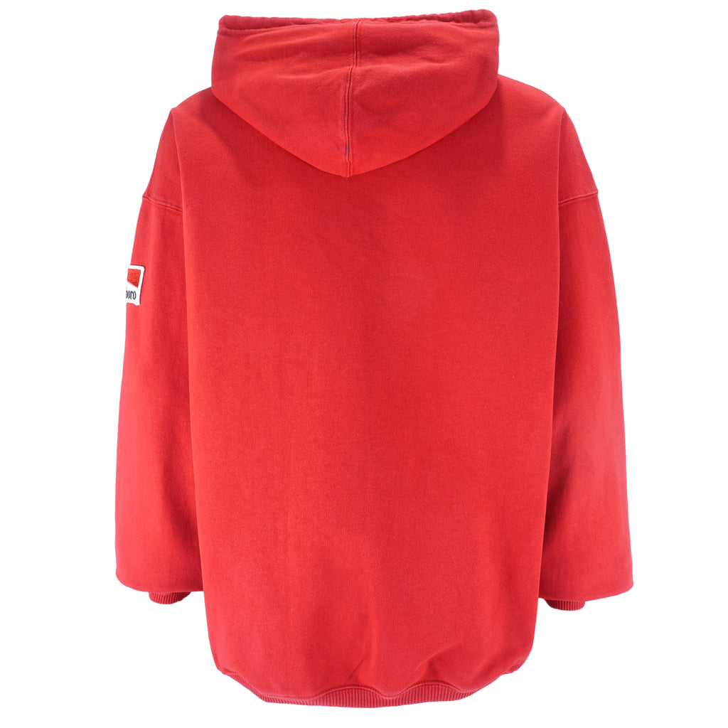 Vintage (Marlboro) - Red Hooded Sweatshirt 1990s X-Large vintage retro