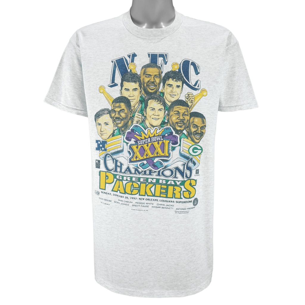 NFL (Shirt Xplosion) - Green Bay Packers Champion Players Caricature T-Shirt 1997 Large Vintage retro