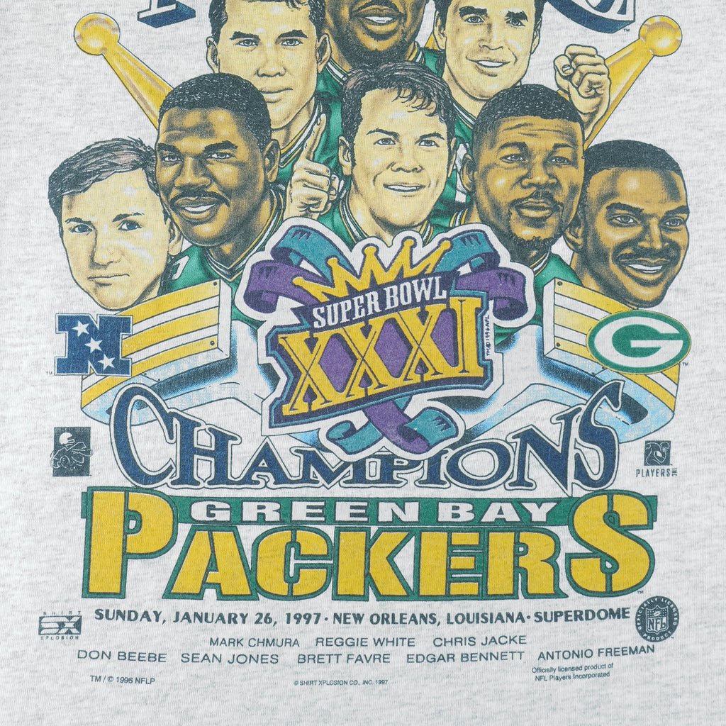 NFL (Shirt Xplosion) - Green Bay Packers Champions Players Caricature T-Shirt 1997 Large