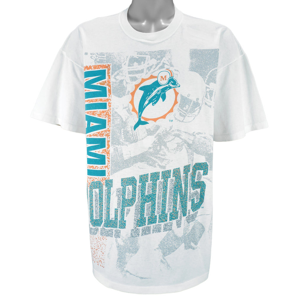 NFL (Logo 7) - Miami Dolphins Big Logo T-Shirt 1991 X-Large