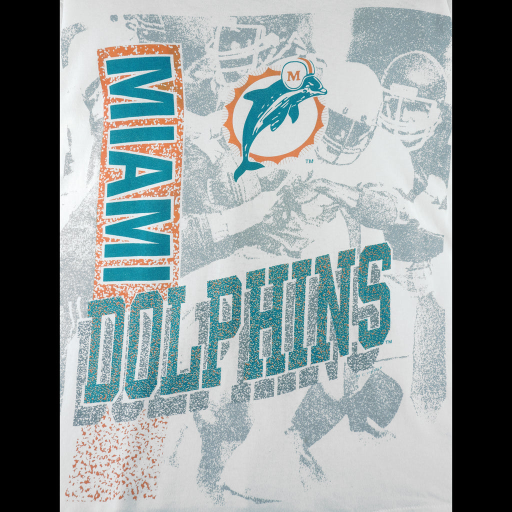 NFL (Logo 7) - Miami Dolphins Big Logo T-Shirt 1991 X-Large