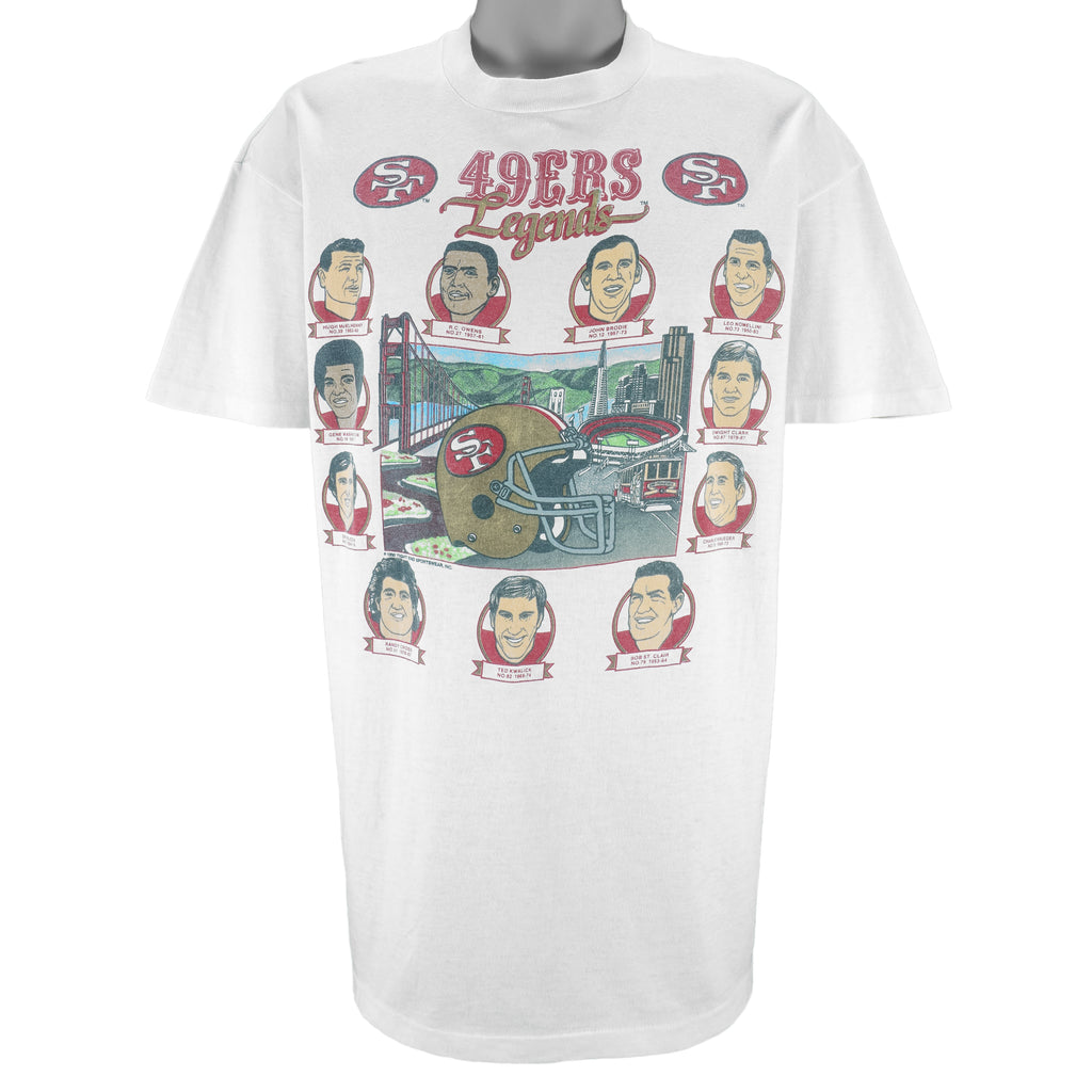 NFL (Stecman) - 49ers San Francisco Legends Players Caricature T-Shirt 1990 X-Large