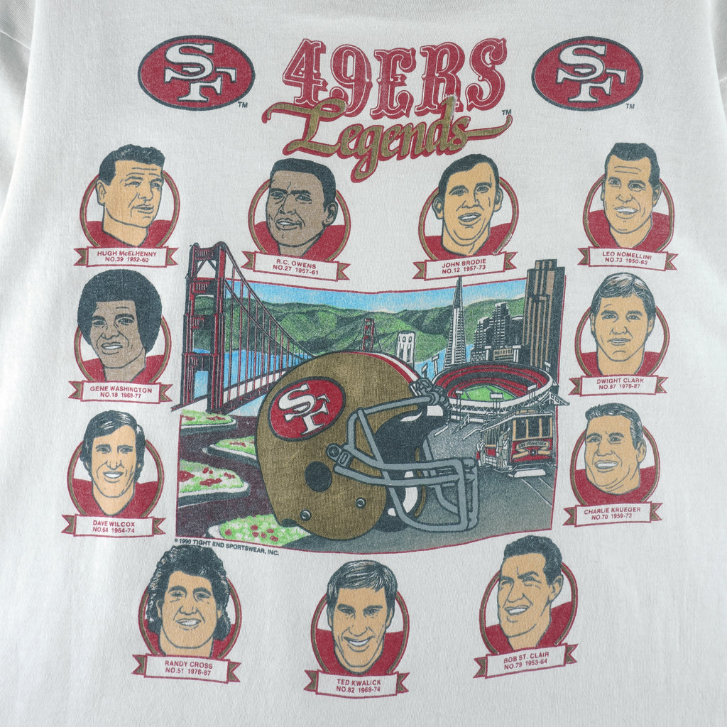 NFL (Stecman) - 49ers San Francisco Legends Players Caricature T-Shirt 1990 X-Large