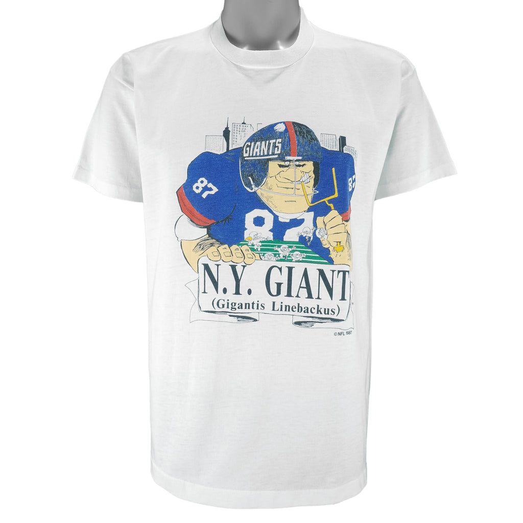 NFL (APS) - New York Giants (Gigantis Linebackus) Cartoon T-Shirt 1987 Large