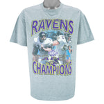 NFL (M&O Knits) - Baltimore Ravens Jamal & Ray Lewis AFC Champions T-Shirt 2001 Large