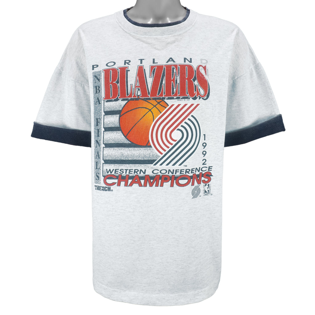 NBA (Trench) - Portland Trail Blazers Roll Up Sleeves T-Shirt 1992 X-Large