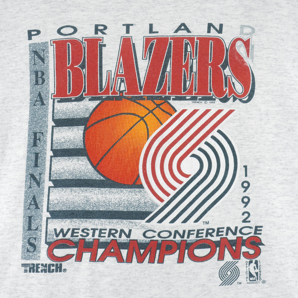 NBA (Trench) - Portland Trail Blazers Roll Up Sleeves T-Shirt 1992 X-Large