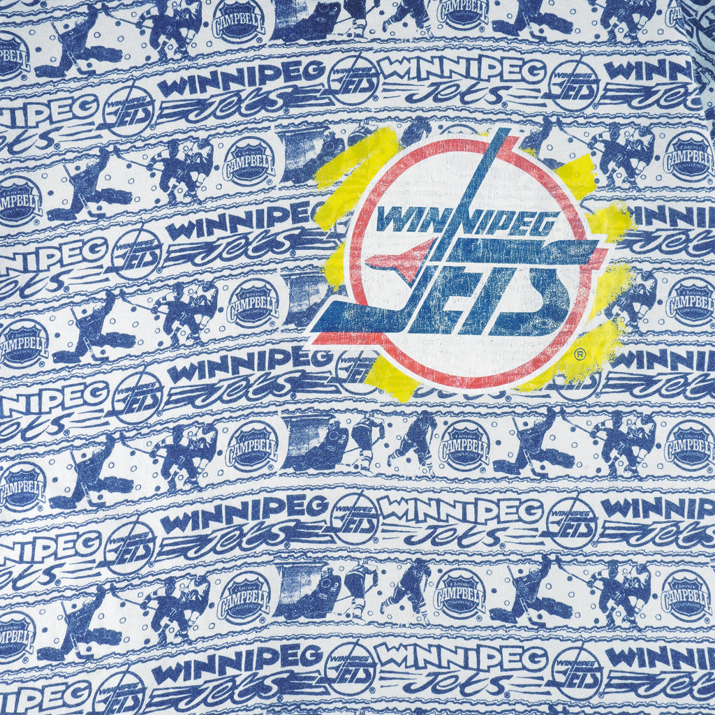 NHL (Fruit Of The Loom) - Winnipeg Jets All Over Print T-Shirt 1990s X-Large vintage retro hockey
