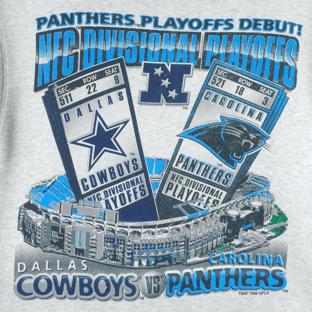 NFL (Pro Player) - Cowboys VS Panthers Super Bowl Champions Tickets Sweatshirt 1996 Medium