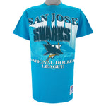 NHL (The Game) - San Jose Sharks Single Stitch T-Shirt 1990s Medium